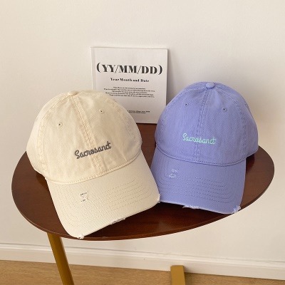 Casquette à visière en satin de coton lavé avec protection solaire et protection solaire