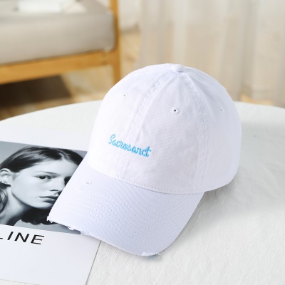 Casquette à visière en satin de coton lavé avec protection solaire et protection solaire