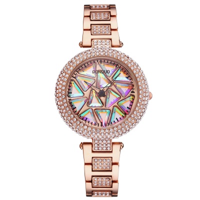 Montres pour dames cadran couleur éblouissante boîtier en alliage avec diamants