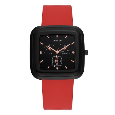 Montres pour femmes bracelet en silicone imperméable carré