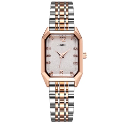 Montres dames en alliage de zinc cadran rectangulaire bracelet en tôle d'acier solide