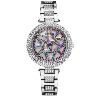 Montres pour dames cadran couleur éblouissante boîtier en alliage avec diamants