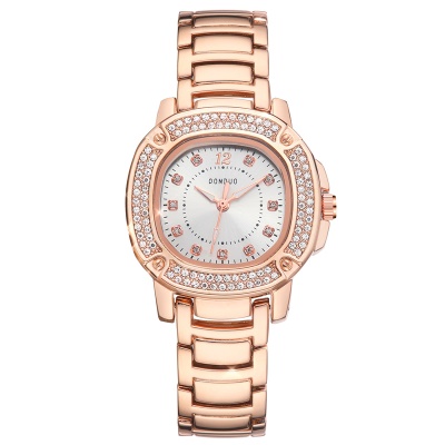 Montre pour femmes avec diamant en acier inoxydable Butterfly boucle étanche