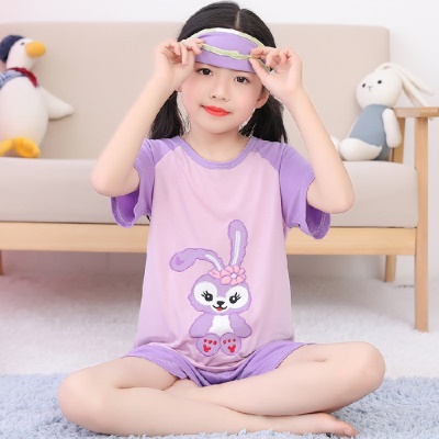Pyjama pour enfants deux pièces mignon bande dessinée coton doux et confortable
