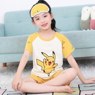 Pyjama pour enfants deux pièces mignon bande dessinée coton col rond