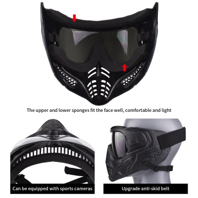 Masque de protection Zlang Protection complète du visage Matériau TPR léger