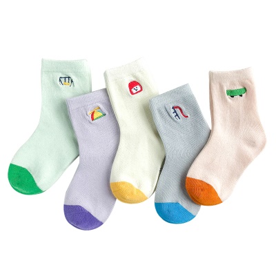 Chaussettes pour enfants à rayures brodées