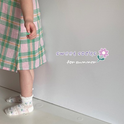 Set de cinq pièces de chaussettes pour enfants en dentelle brisée en maille respirante