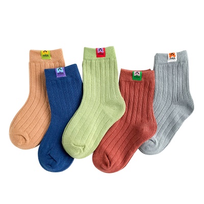 Chaussettes pour enfants à rayures brodées