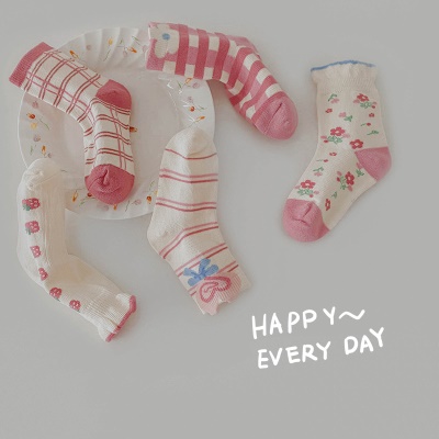 chaussettes ensemble de cinq pièces dentelle imprimé dessin animé animal