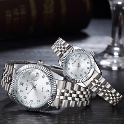 WLISTH montres pour hommes double pression boucle déployante lumineuse bracelet en acier