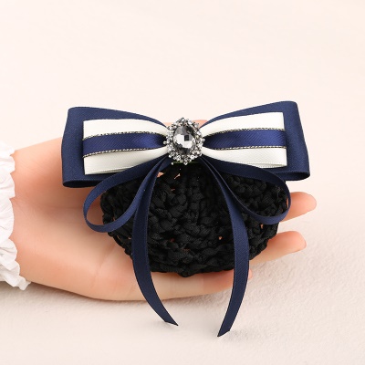 Femme noeud papillon/fleur de tête ruban bleu arc polyester
