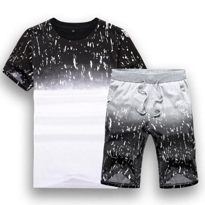 Ensemble de shorts manches courtes pour hommes Gradient Camouflage