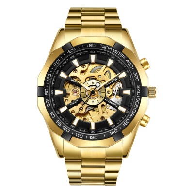 WLISTH montres pour hommes creux mécanique design or