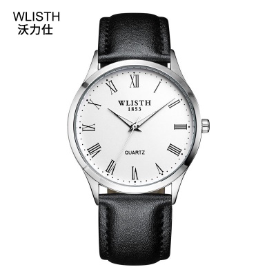 Montre à quartz imperméable à l'eau avec bracelet en acier lumineux