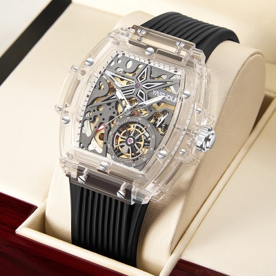 Montres pour hommes brillant imperméable mécanique montre