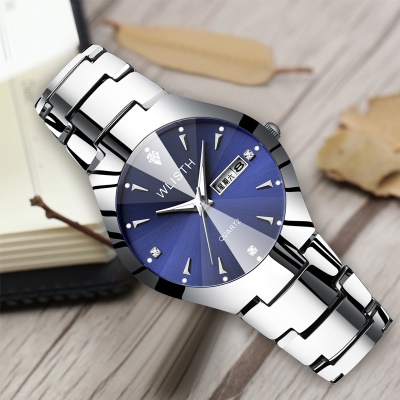 Montres pour hommes brillant bracelet en acier imperméable