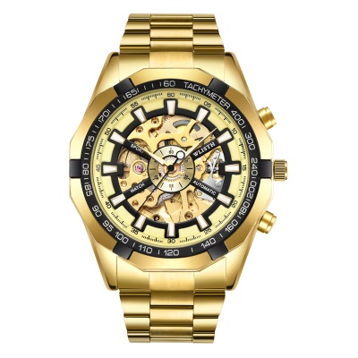 WLISTH montres pour hommes creux mécanique design or