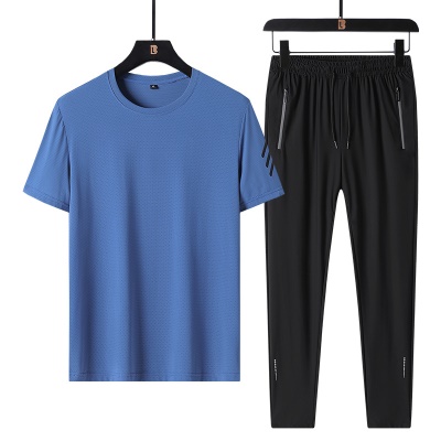 T-shirt deux pièces Ice Silk Nine Pants pour hommes