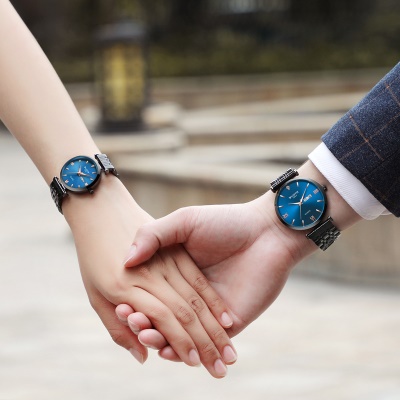 WLISTH montres pour hommes bracelet en acier double pression boucle papillon calendrier affichage de la semaine