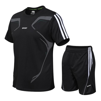 Ensemble short manches courtes, survêtement de sport en soie glacée grande taille
