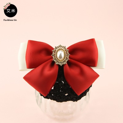 noeud papillon Femme /tête fleur lacets perles incrusté de fil polyester