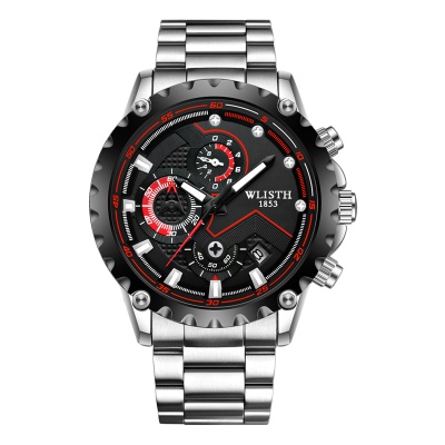 WLISTH montres pour hommes lunette engrenage lumineux fonction bracelet en acier inoxydable