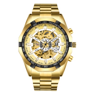 WLISTH montres pour hommes creux mécanique design or