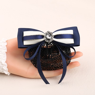 Femme noeud papillon/fleur de tête ruban bleu arc polyester
