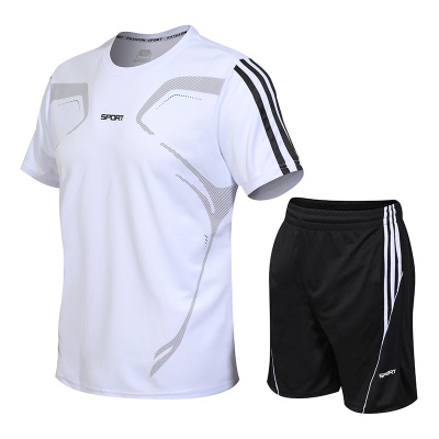 Ensemble short manches courtes, survêtement de sport en soie glacée grande taille