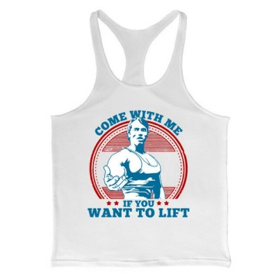 Hommes gilet de fitness lettre imprimé harnais sans manches muscle type