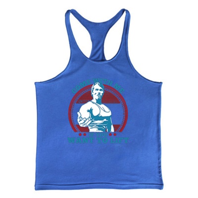 Hommes gilet de fitness lettre imprimé harnais sans manches muscle type