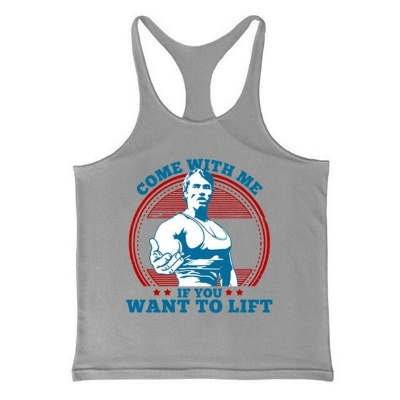Hommes gilet de fitness lettre imprimé harnais sans manches muscle type