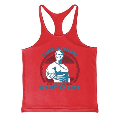 Hommes gilet de fitness lettre imprimé harnais sans manches muscle type