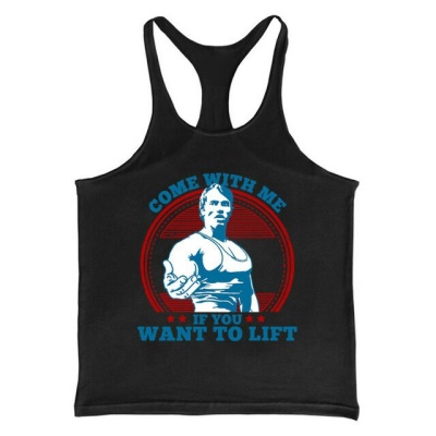 Hommes gilet de fitness lettre imprimé harnais sans manches muscle type