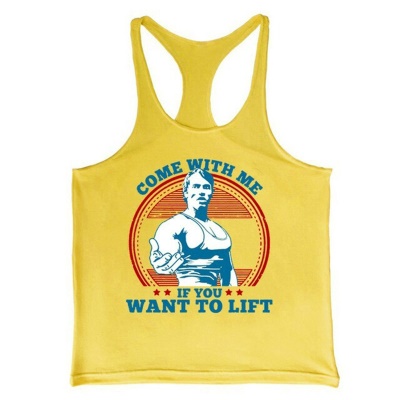 Hommes gilet de fitness lettre imprimé harnais sans manches muscle type