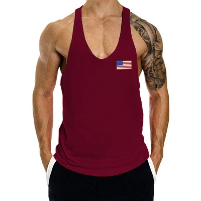 Gilet de sport pour hommes muscle fitness harnais sans manches coton