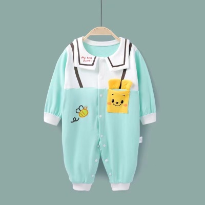 Combinaison bébé avec revers de coton imprimé stéréo