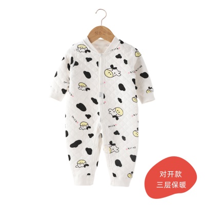 Combinaison bébé en coton 3 couches chaude jacquard
