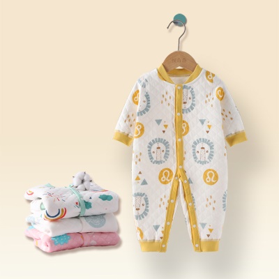 Combinaison bébé en coton 3 couches chaude jacquard
