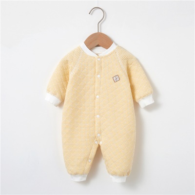 Combinaison bébé en coton confortable et doux à carreaux