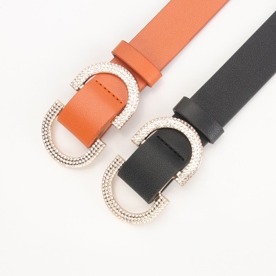Ceinture dame double D en alliage avec boucle japonaise sans trou