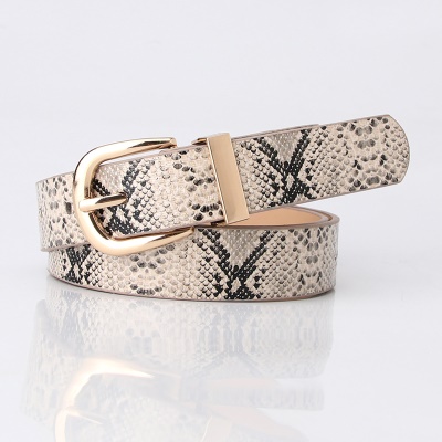 Boucle aiguille en alliage de cuir de serpent de ceinture pour femmes