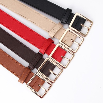Ceinture femme en alliage boucle aiguille pu cuir mince ceinture