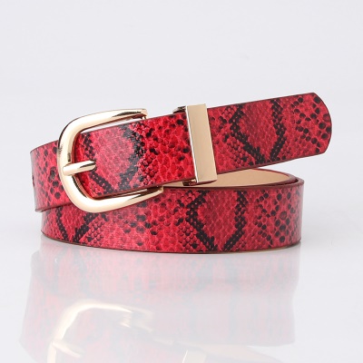 Boucle aiguille en alliage de cuir de serpent de ceinture pour femmes