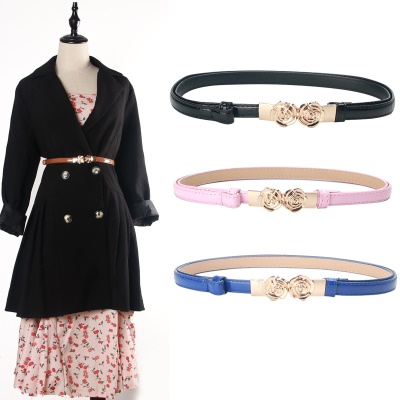 Ceinture femme réglable avec boucle rose Ceinture fine