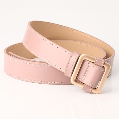 Ceinture pour femmes avec boucle carrée non perforée