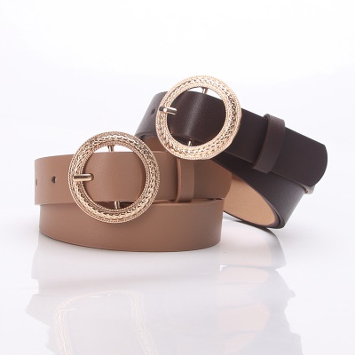 Ceinture à boucle ronde pour femmes