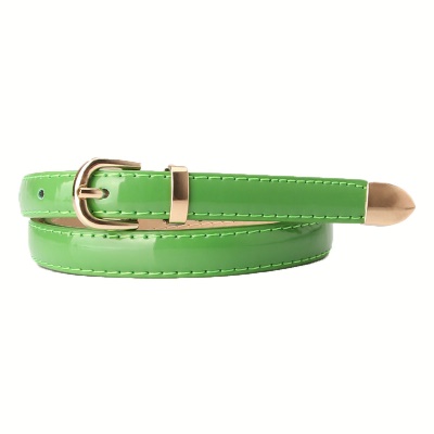 Ceinture pour femmes en alliage boucle tête PU ceinture fine en cuir