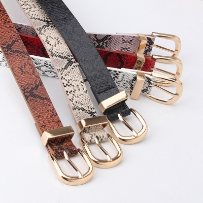 Boucle aiguille en alliage de cuir de serpent de ceinture pour femmes